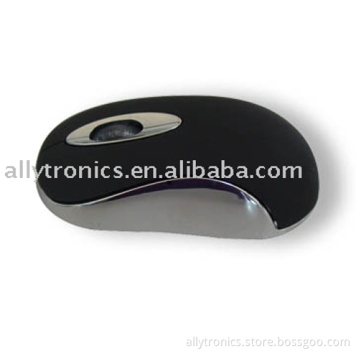 Mini Optical Mice in black with chromed silver trim